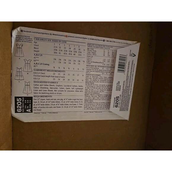 Vtg New Look Kids 6205 Childs Size 3-8 Dress cut 2013 Pre-owned Sewing Pattern - Picture 2 of 3